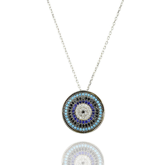 Evil eye turquoise silver necklace australia 