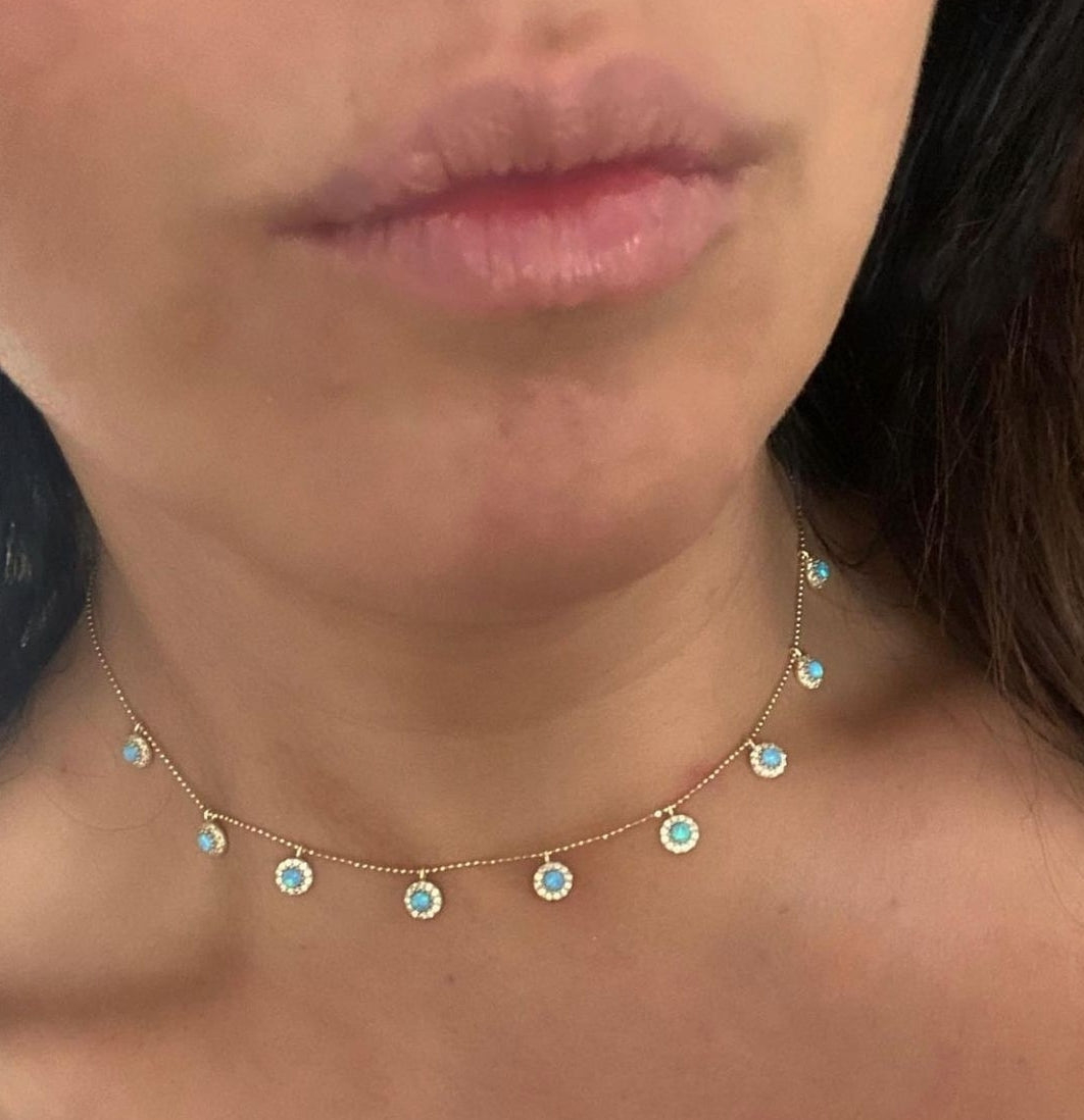 SAMARIA OPAL DROPLET GOLD NECKLACE