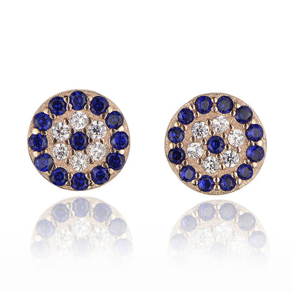 evil eye rose gold ear studs