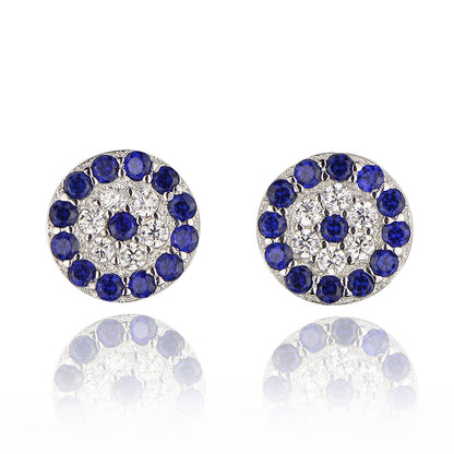 evil eye silver ear studs