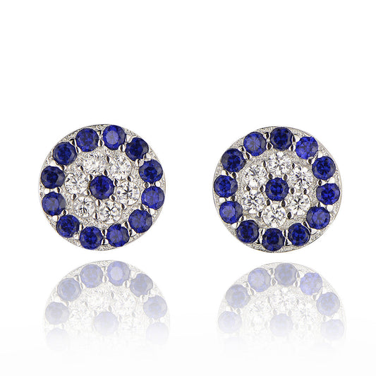 evil eye silver ear studs