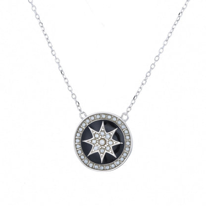 agate and freshwater pearl silver necklace 