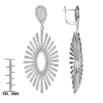 silver hanging bridal earrings