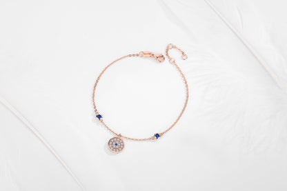 CINDY EVIL EYE ROSE GOLD CHARM BRACELET