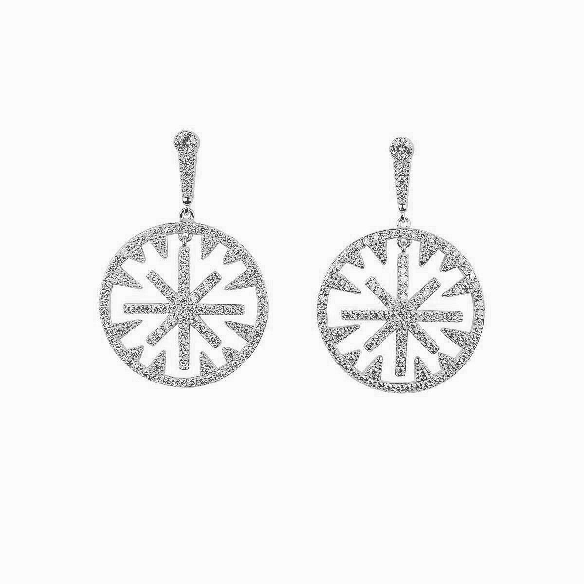 STARLIGHT HANGING CRYSTAL SILVER EARRINGS