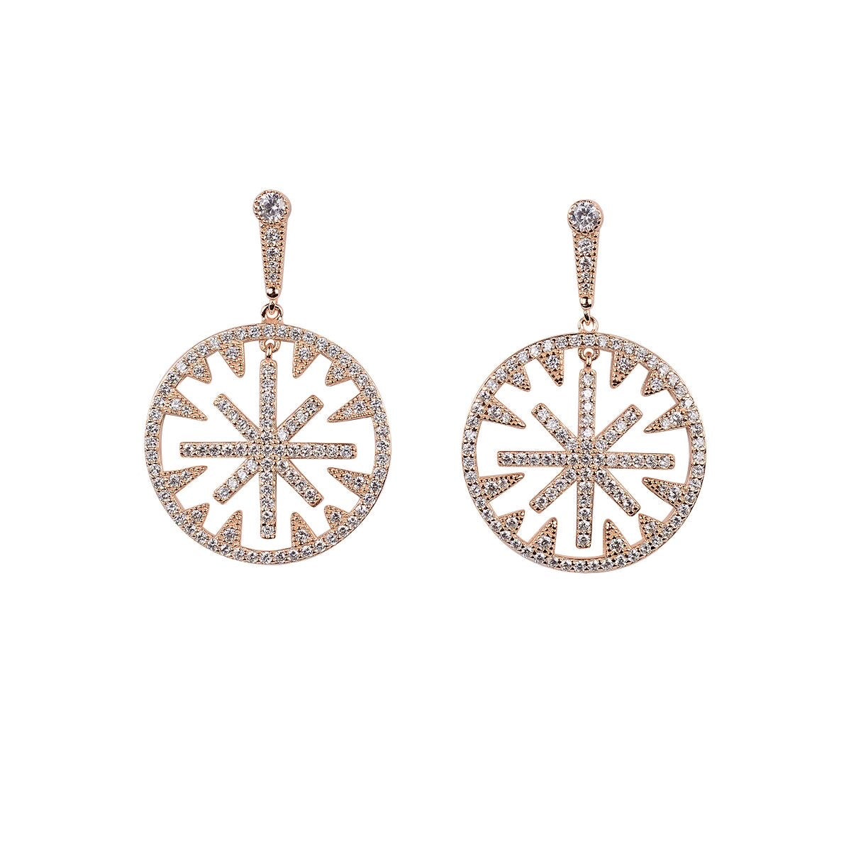 STARLIGHT HANGING CRYSTAL ROSE GOLD EARRINGS