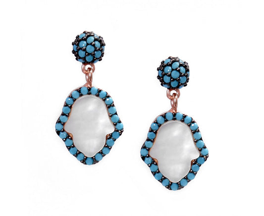 mother of pearl hamsa earrings 