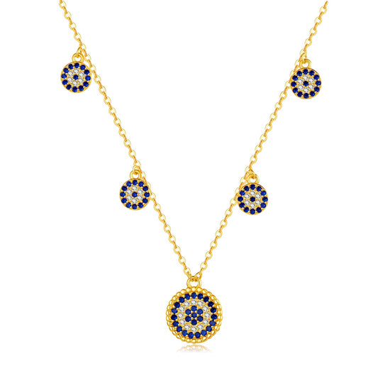 IVY EVIL EYE CHARM GOLD NECKLACE