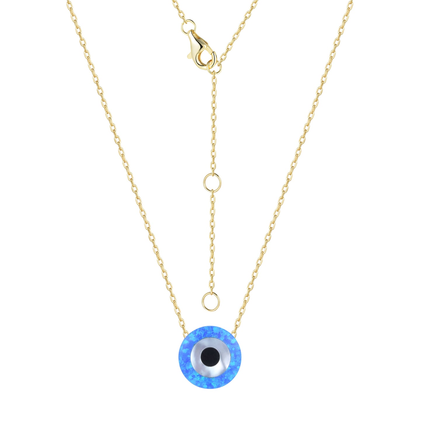 Oracle Opal Evil Eye Gold Necklace