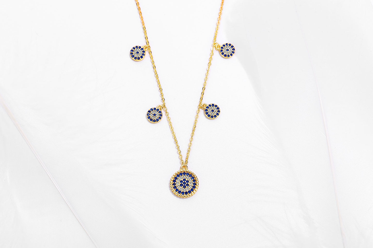 IVY EVIL EYE CHARM GOLD NECKLACE
