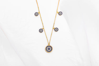 IVY EVIL EYE CHARM GOLD NECKLACE