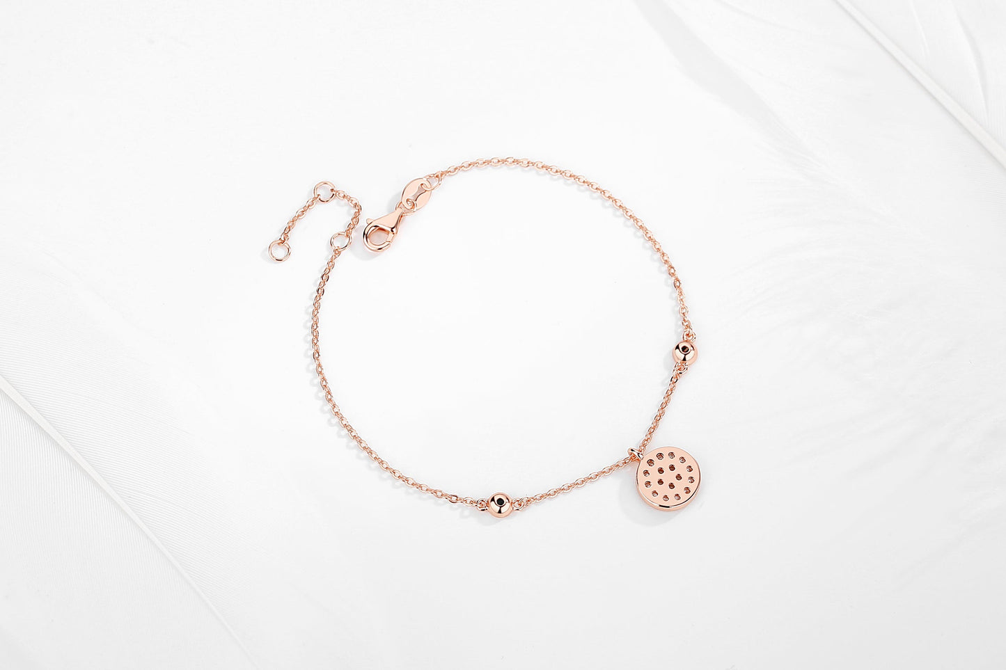 CINDY EVIL EYE ROSE GOLD CHARM BRACELET