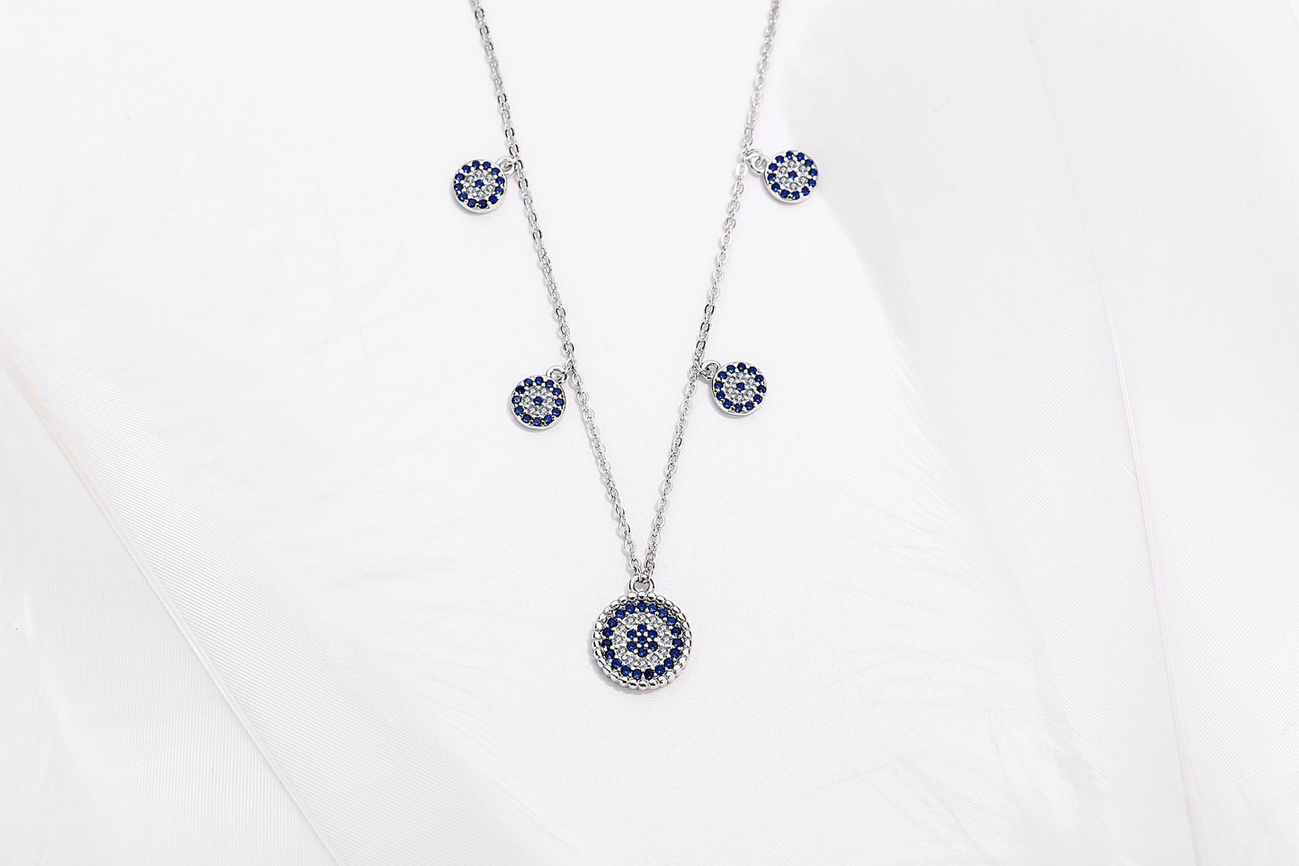IVY EVIL EYE CHARM SILVER NECKLACE