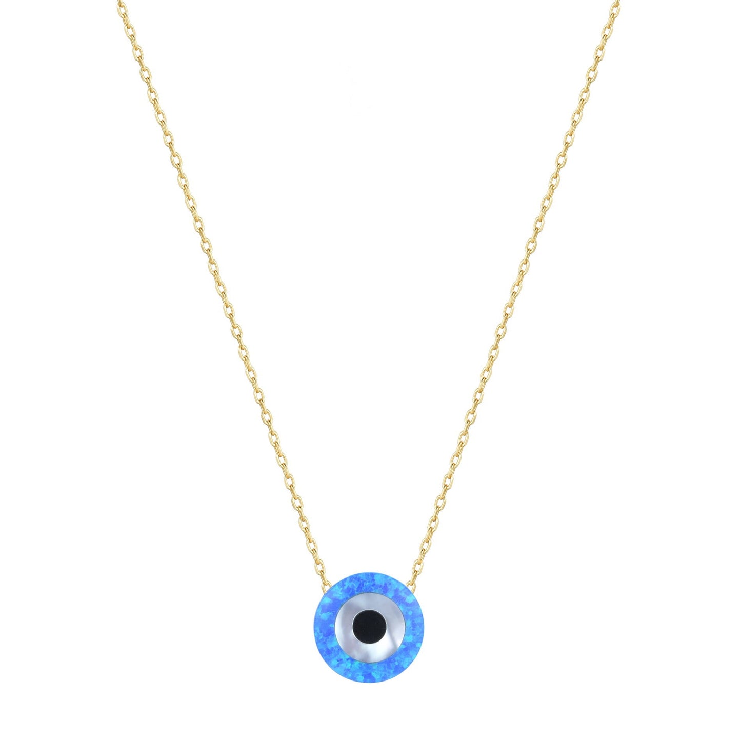 Oracle Opal Evil Eye Gold Necklace