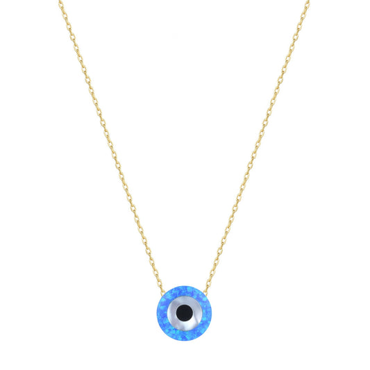 Oracle Opal Evil Eye Gold Necklace