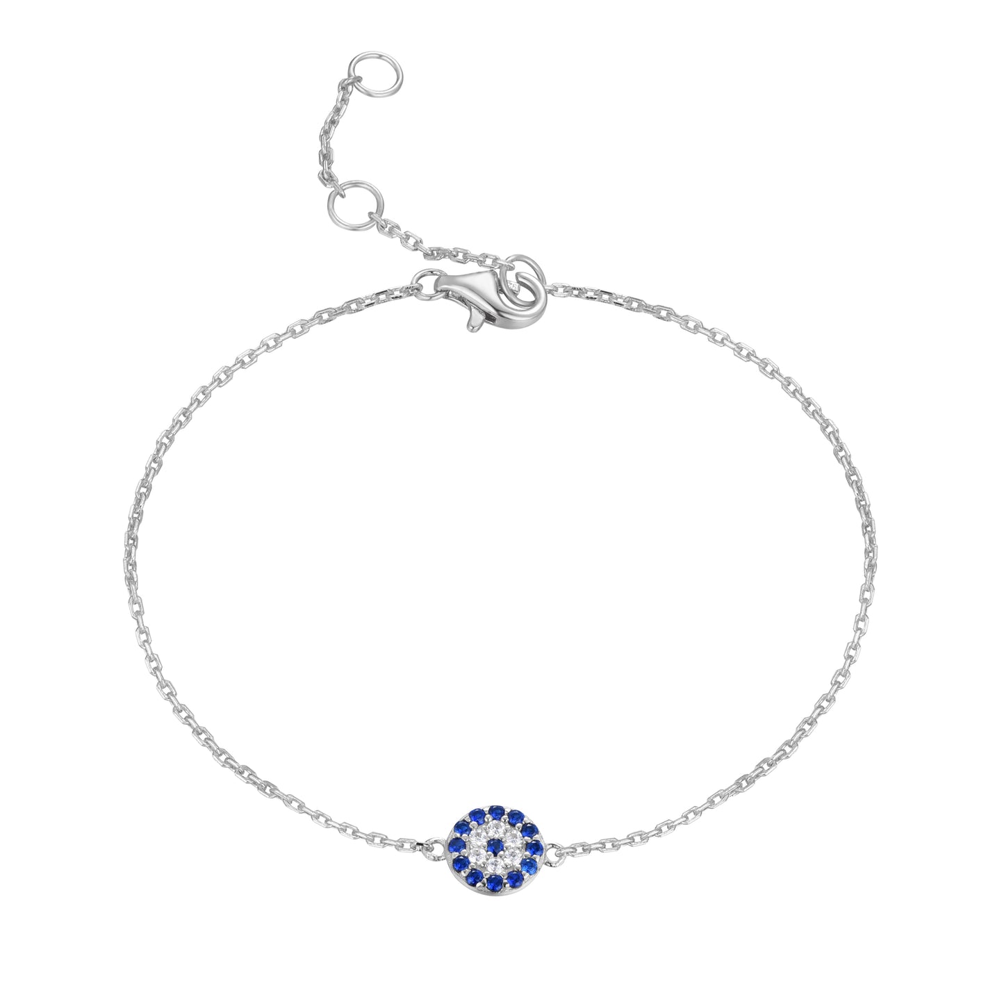 Celestia Round Evil Eye Silver Bracelet