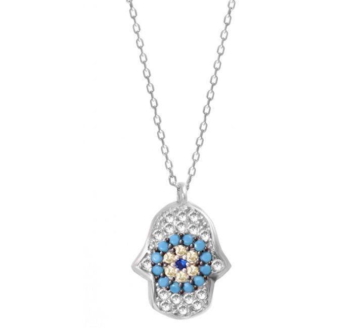 HAMSA AND EVIL EYE NECKLACE