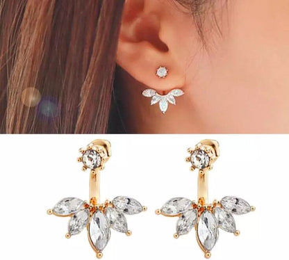 LEAF CRYSTAL EARRINGS