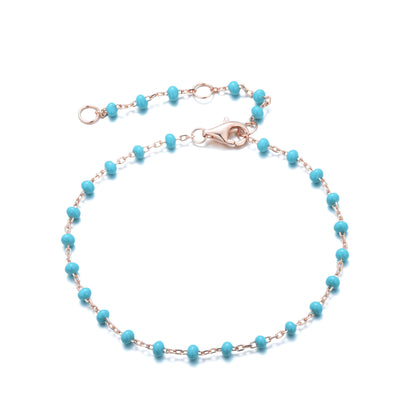 LIANA BLUE BEADED ROSE GOLD BRACELET