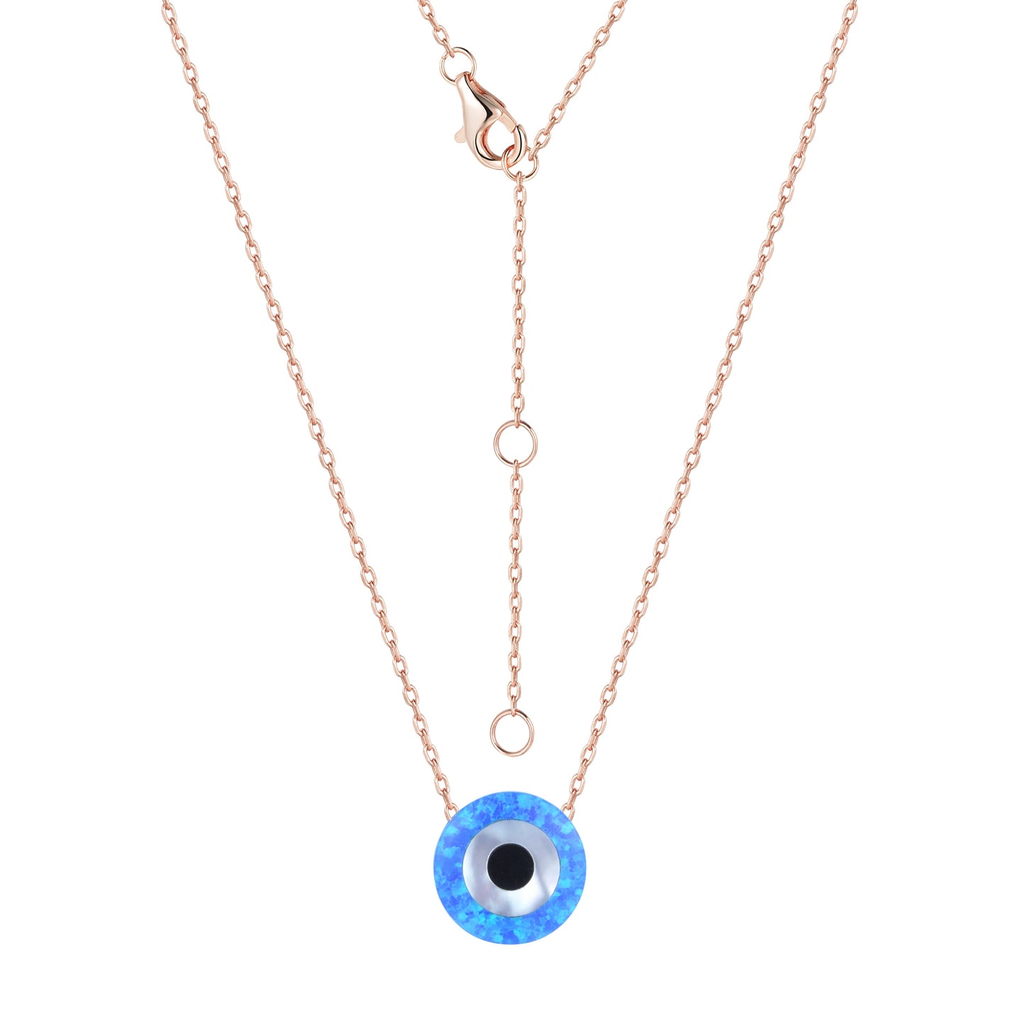 Oracle Opal Evil Eye Rose Gold Necklace