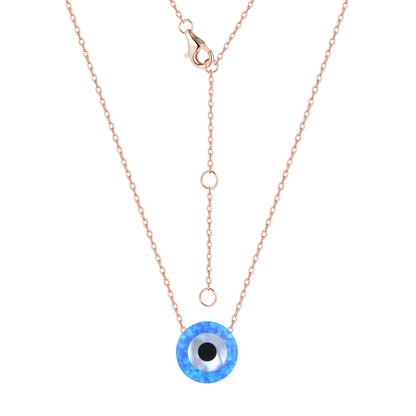 Oracle Opal Evil Eye Rose Gold Necklace