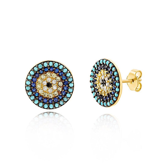 evil eye sterling silver earrings