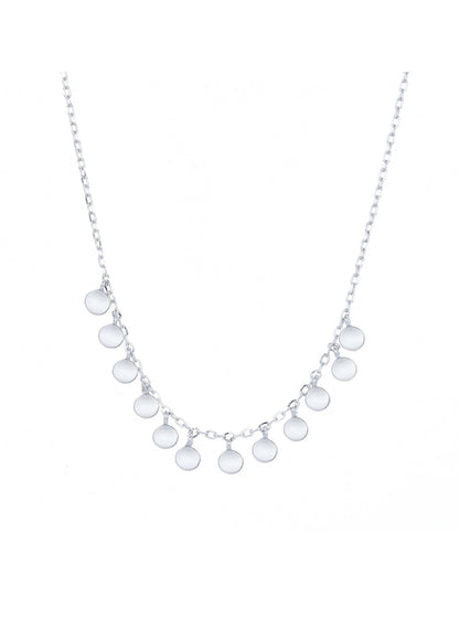 boho mini disc silver necklace 