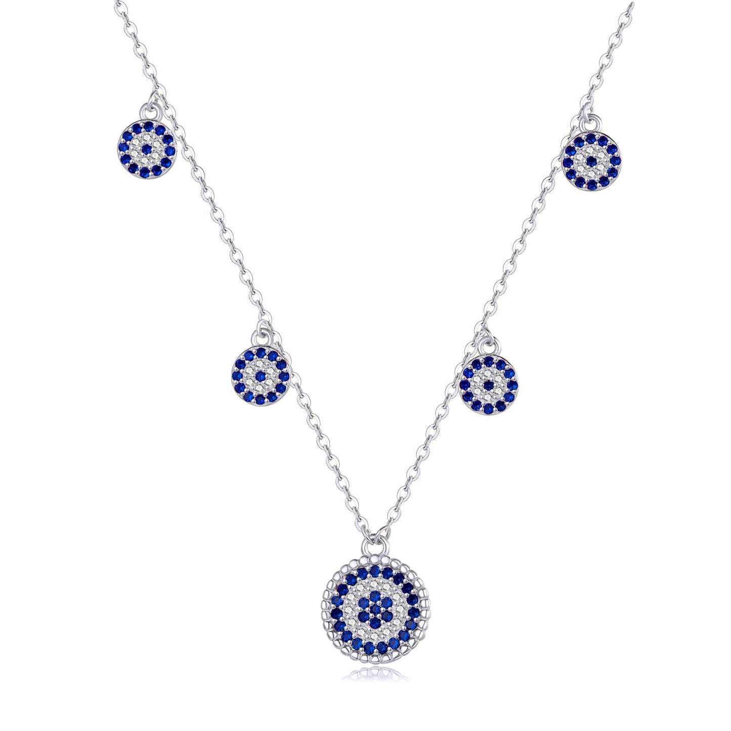 IVY EVIL EYE CHARM SILVER NECKLACE