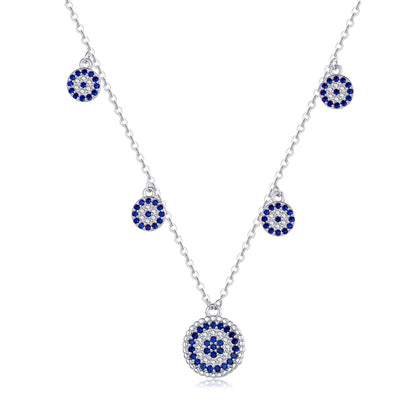 IVY EVIL EYE CHARM SILVER NECKLACE