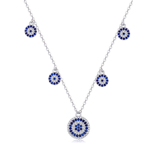 IVY EVIL EYE CHARM SILVER NECKLACE